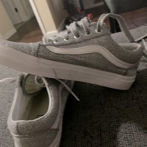 Old Skool Vans Silver Glitter Womens